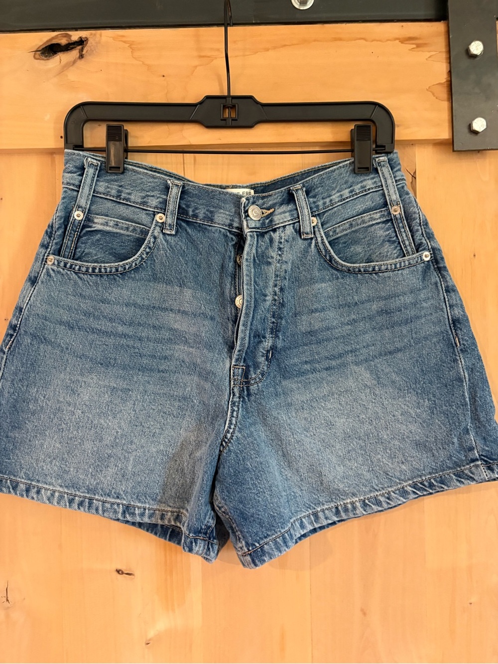 FREE PEOPLE: Classic High-Rise Blue Denim Women's Shorts